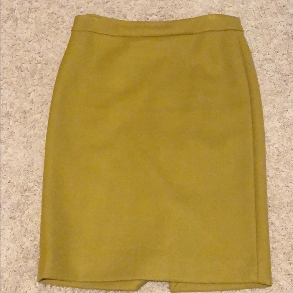 J.Crew double-serge wool gold pencil skirt size 4